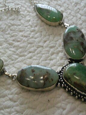Gorgeous CHRYSOPRASE Handmade Sterling 925 Necklace Size 20" #442E